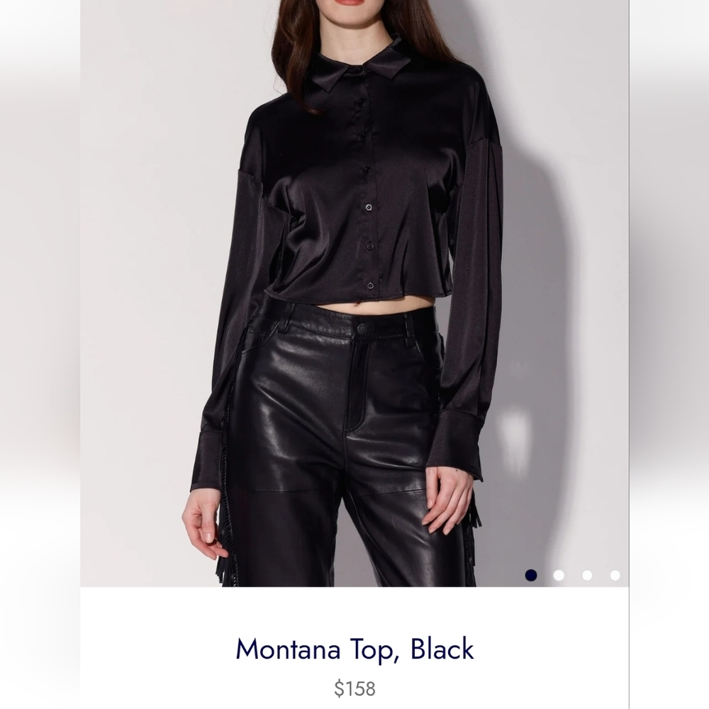 NEW WALTER BAKER | $158 Satin Cropped Blouse - Picture 4 of 4